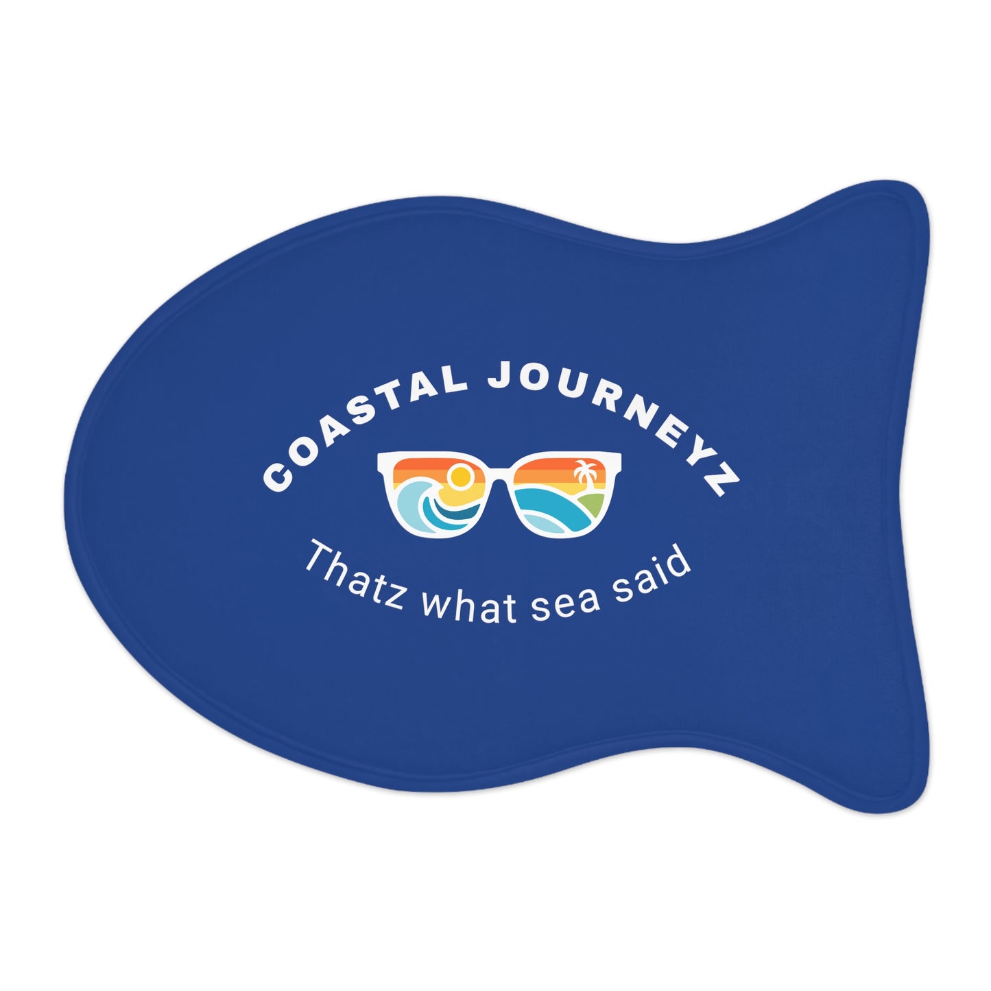 Retro Sunglasses Coastal Pet Feeding Mats