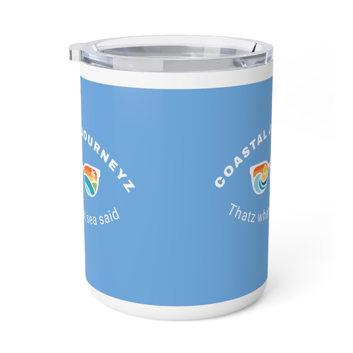 Retro Coastal Insulated Travel Coffee Mug, 10oz