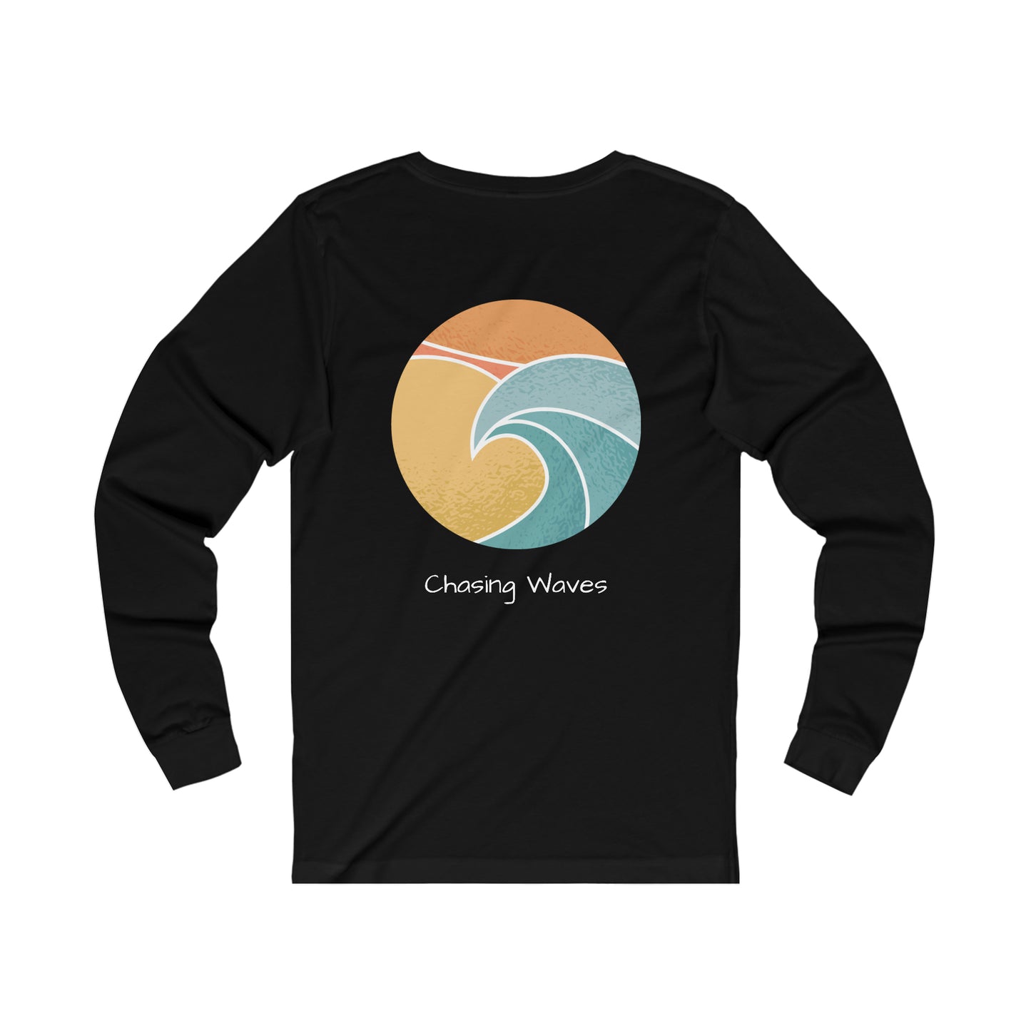 Chasing Waves in this Unisex Jersey Long Sleeve Tee