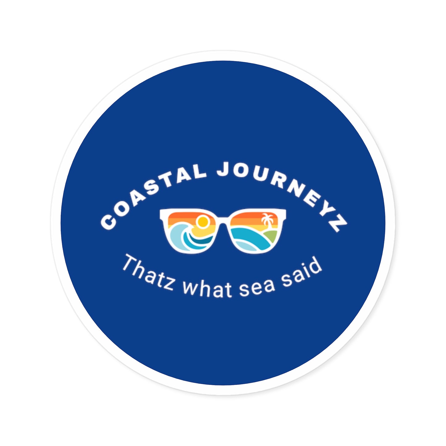 Coastal Sun Shades Round Stickers, Indoor\Outdoor