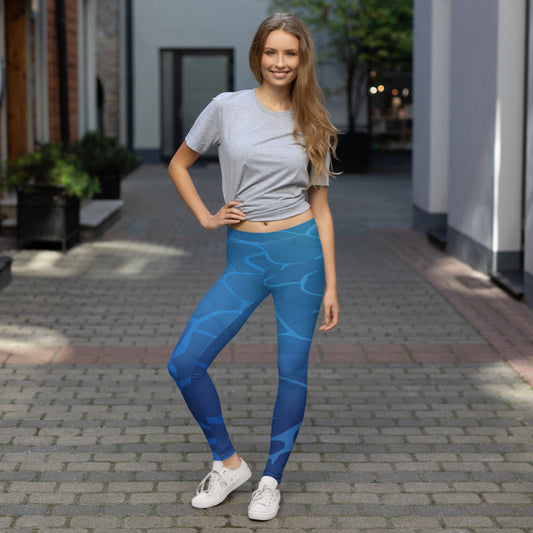 Deep Ocean Blue Leggings get Coastal