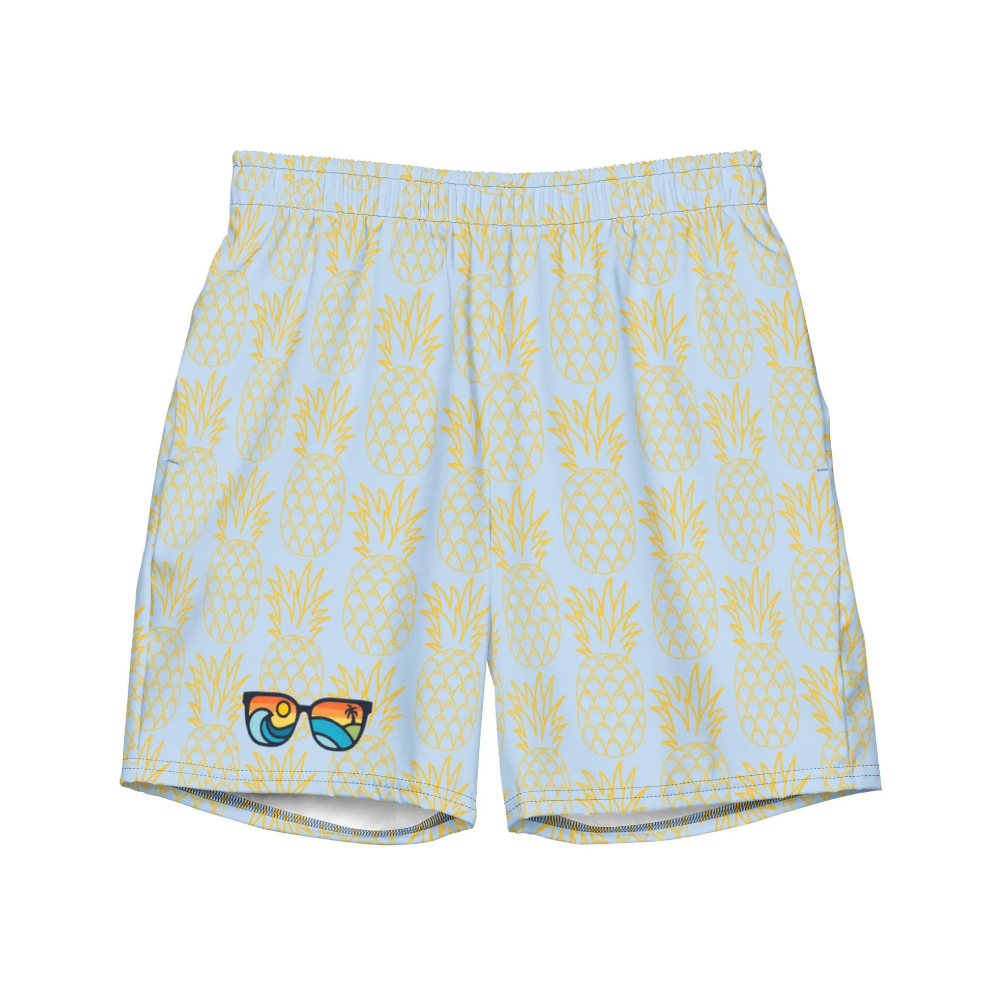 Coastal Pineapple All-Over Print Recycled Swim Trunks - Coastal Journeyz