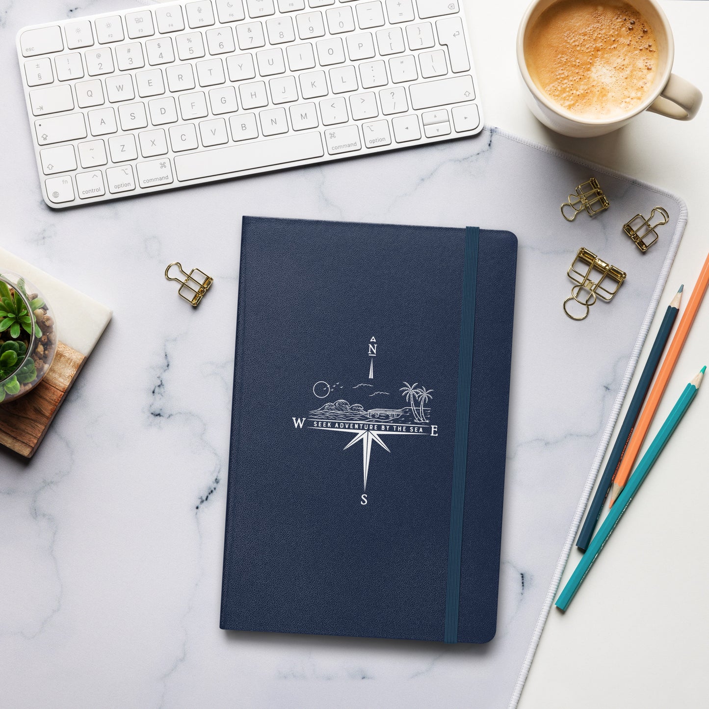 Seek Adventures By The Sea with this Hardcover Bound Journal Notebook