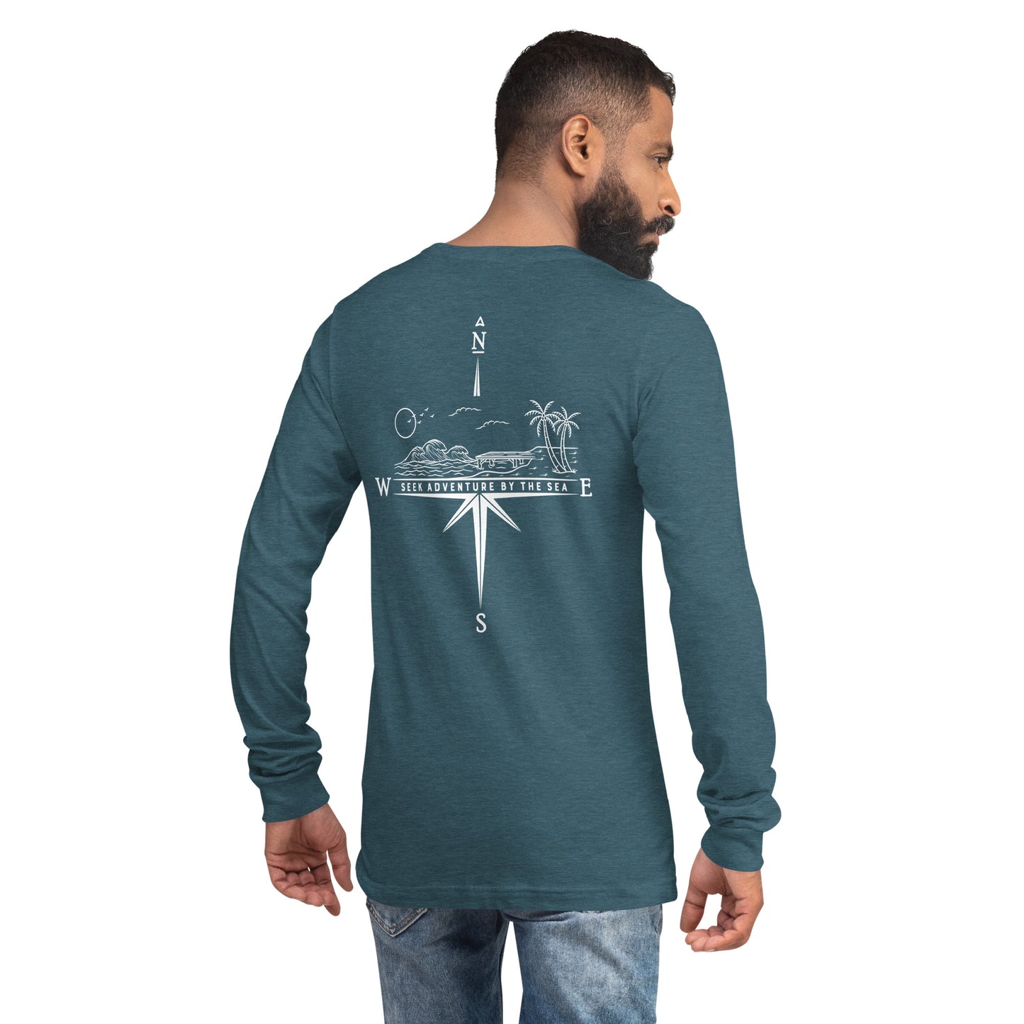 Seek Adventure By The Sea with the Coastal Journeyz Adult Long Sleeve Shirt