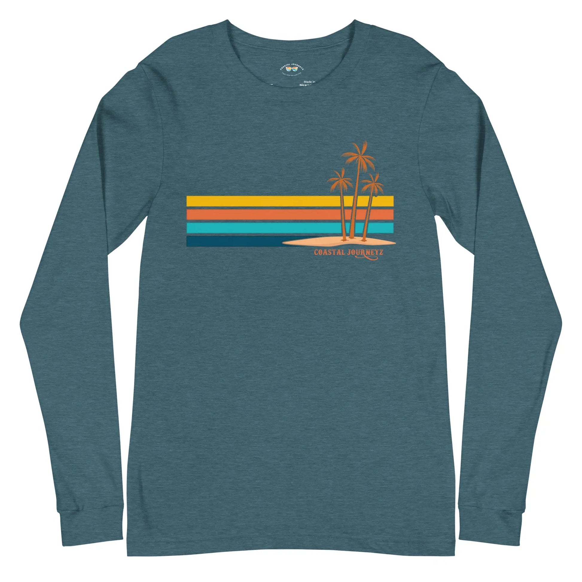 Retro Coastal Journeyz Beach Vibe Unisex Long Sleeve Shirt Coastal Journeyz