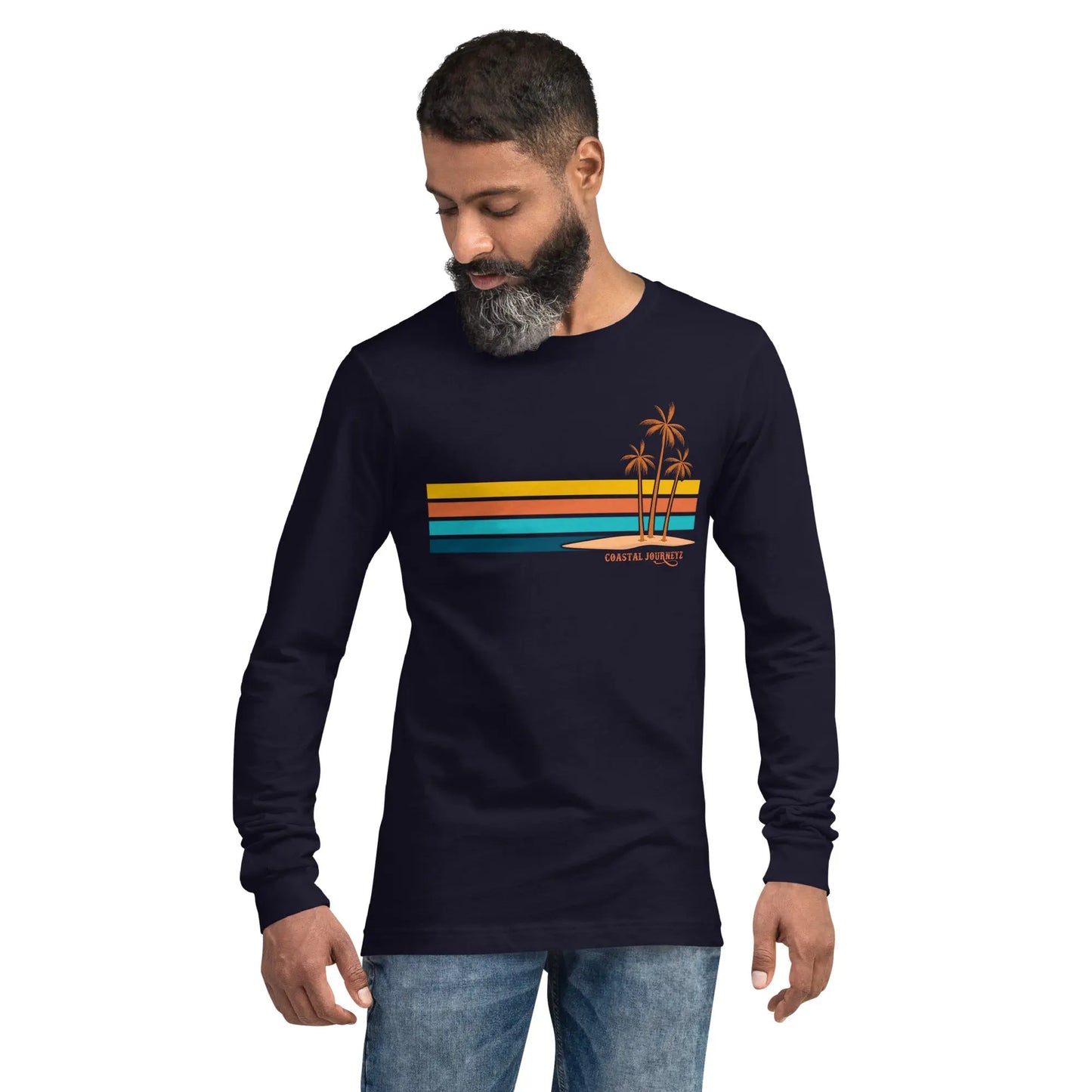 Retro Coastal Journeyz Beach Vibe Unisex Long Sleeve Shirt Coastal Journeyz