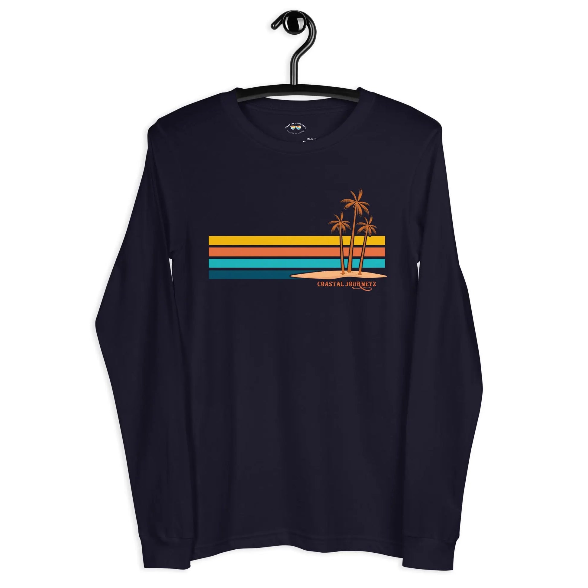 Retro Coastal Journeyz Beach Vibe Unisex Long Sleeve Shirt Coastal Journeyz