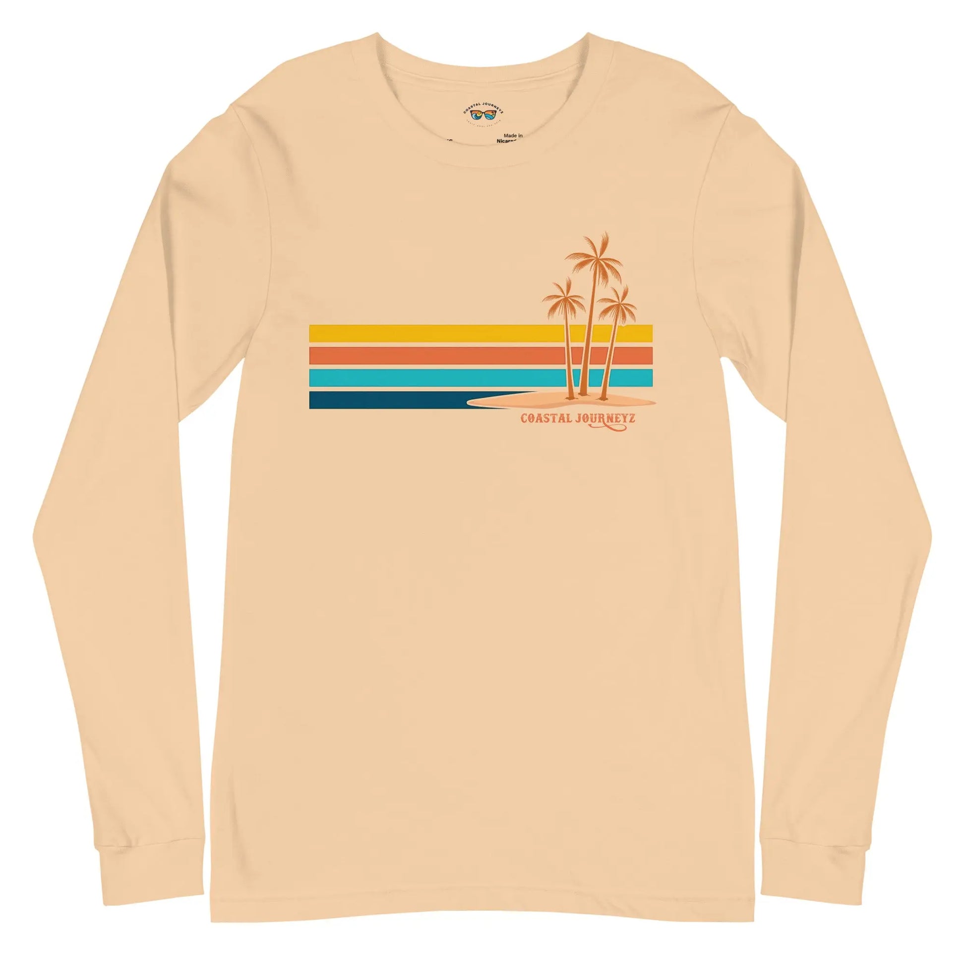 Retro Coastal Journeyz Beach Vibe Unisex Long Sleeve Shirt Coastal Journeyz