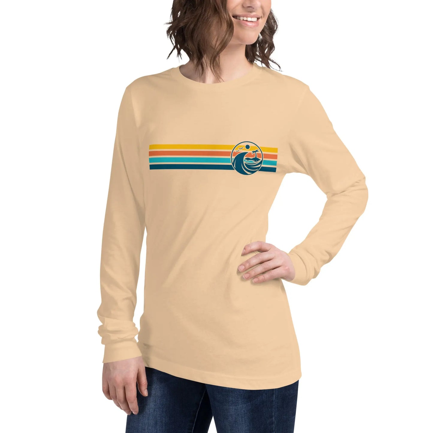 Retro Coastal Journeyz Beach Vibe Unisex Long Sleeve Shirt Coastal Journeyz