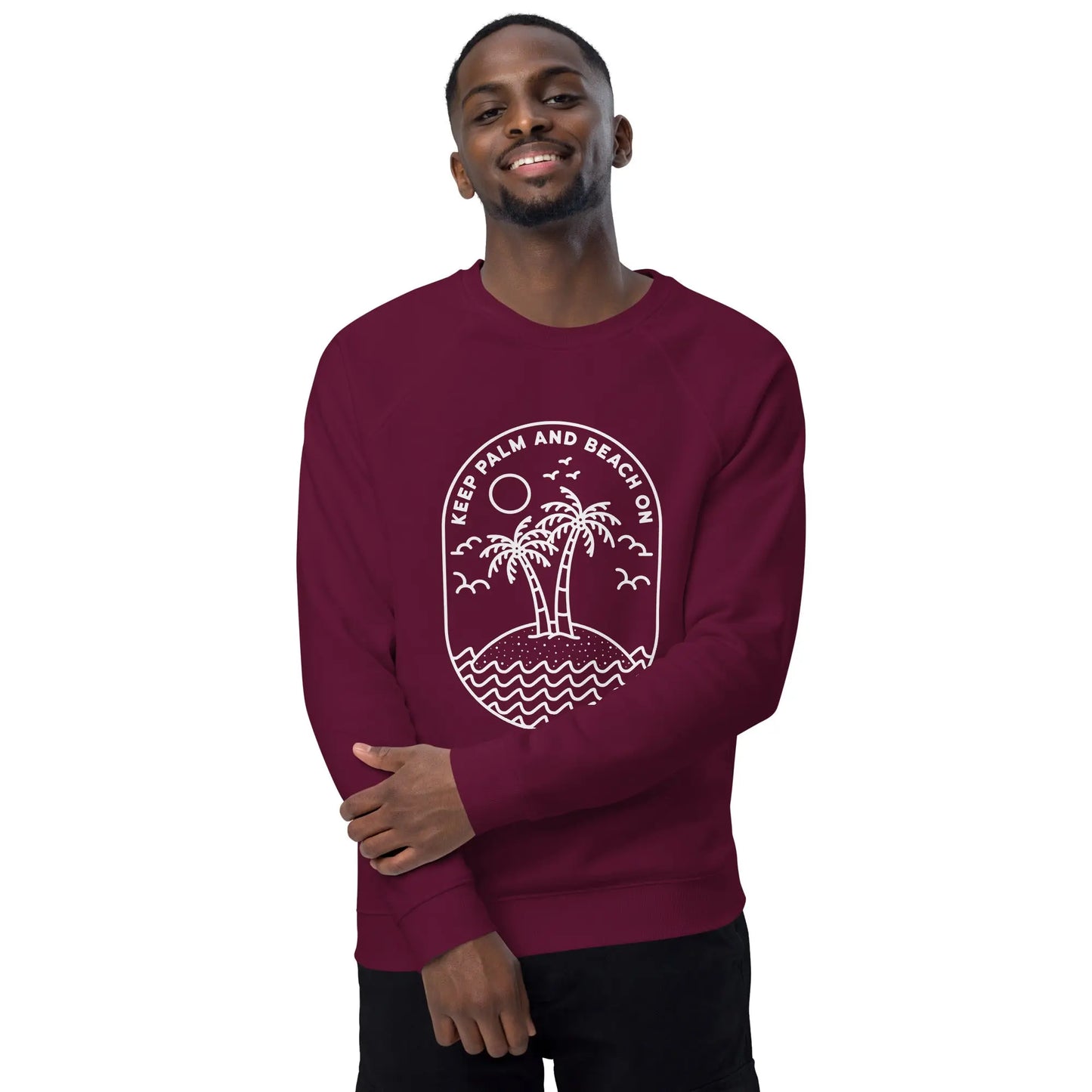 Keep Palm and Beach On Raglan Sweatshirt (Unisex) - Coastal Journeyz