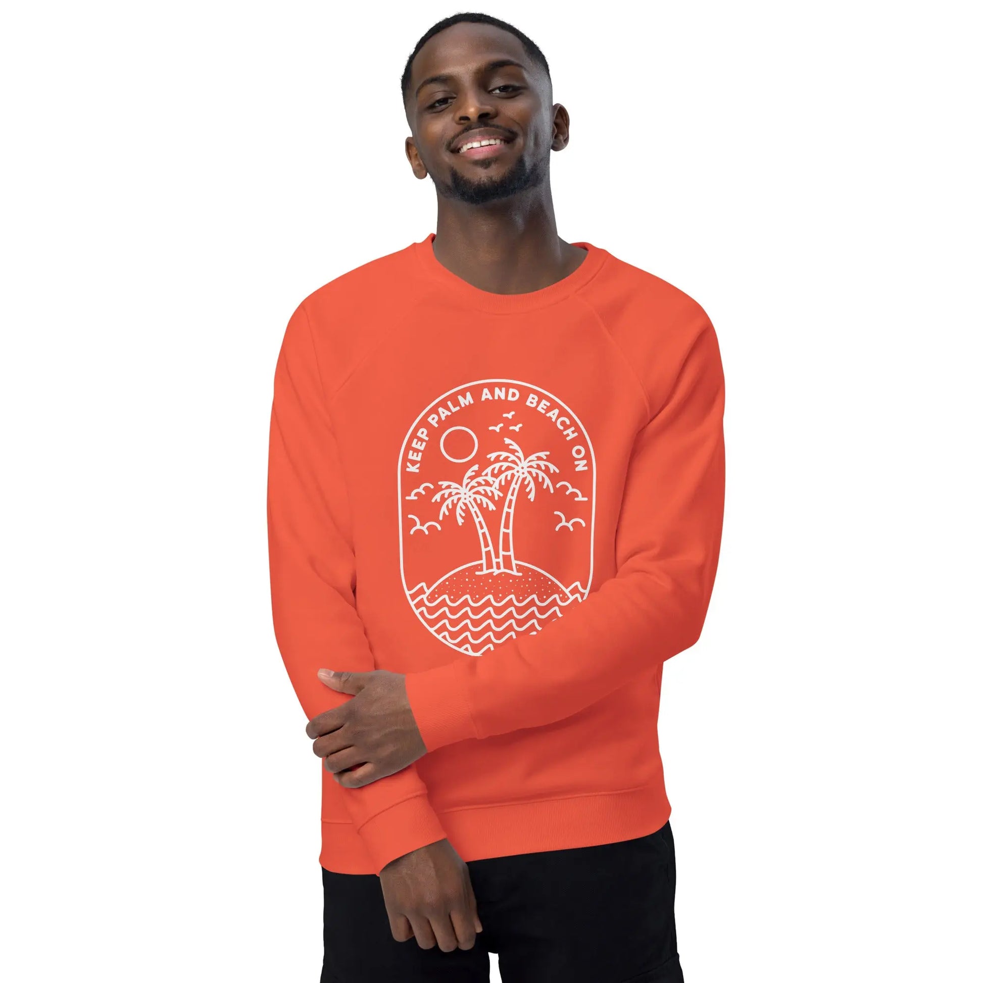 Keep Palm and Beach On Raglan Sweatshirt (Unisex) - Coastal Journeyz