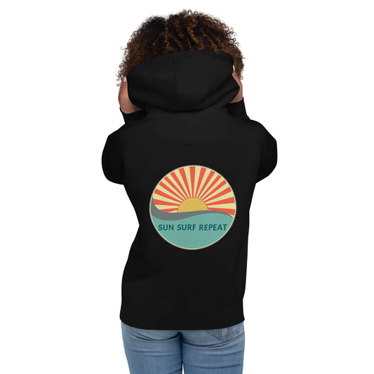 Sun Surf Repeat with Coastal Journeyz Adult Unisex Hoodie Coastal Journeyz