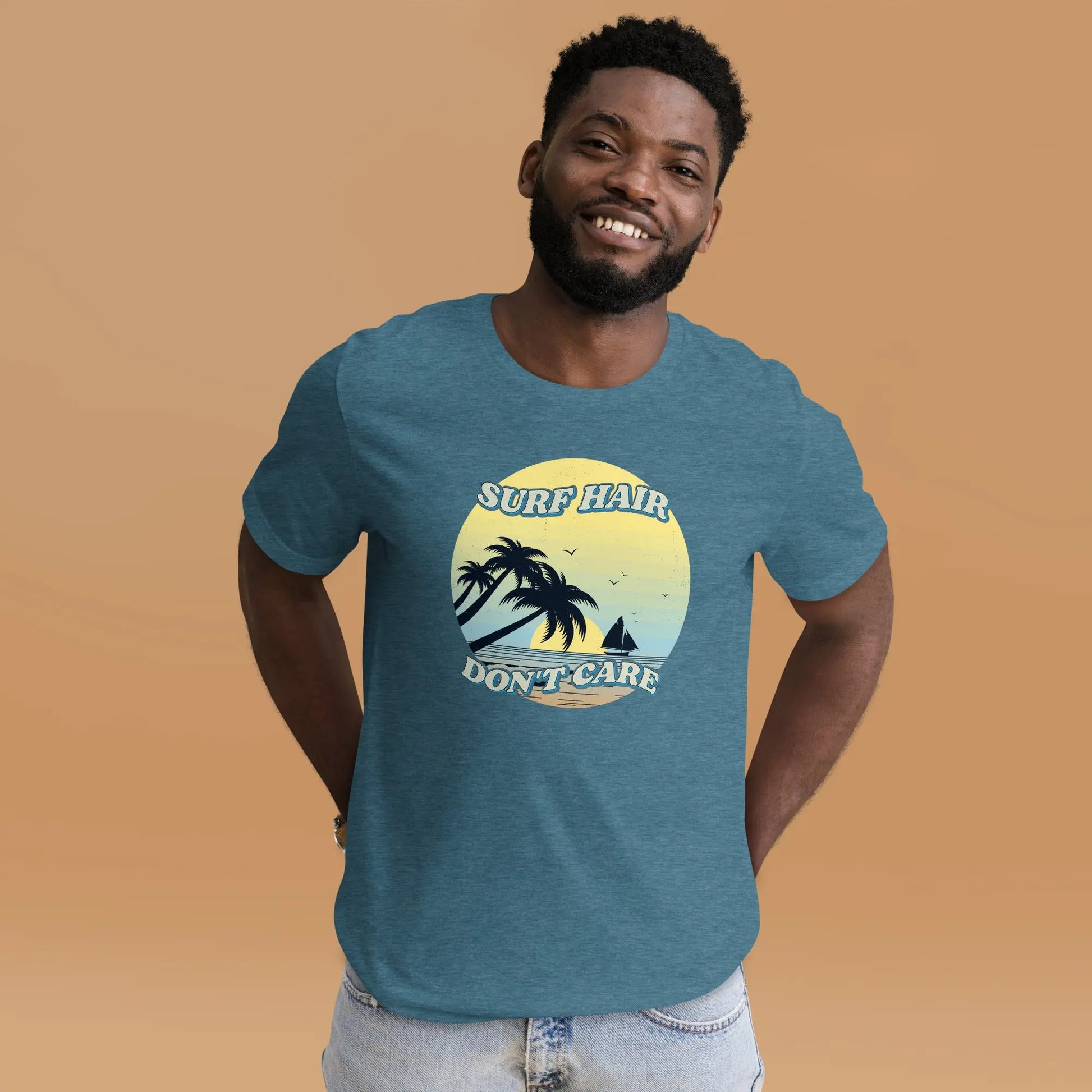 Surf Hair Don't Care with this Coastal Adult Unisex T-Shirt - Coastal Journeyz4762121_8495