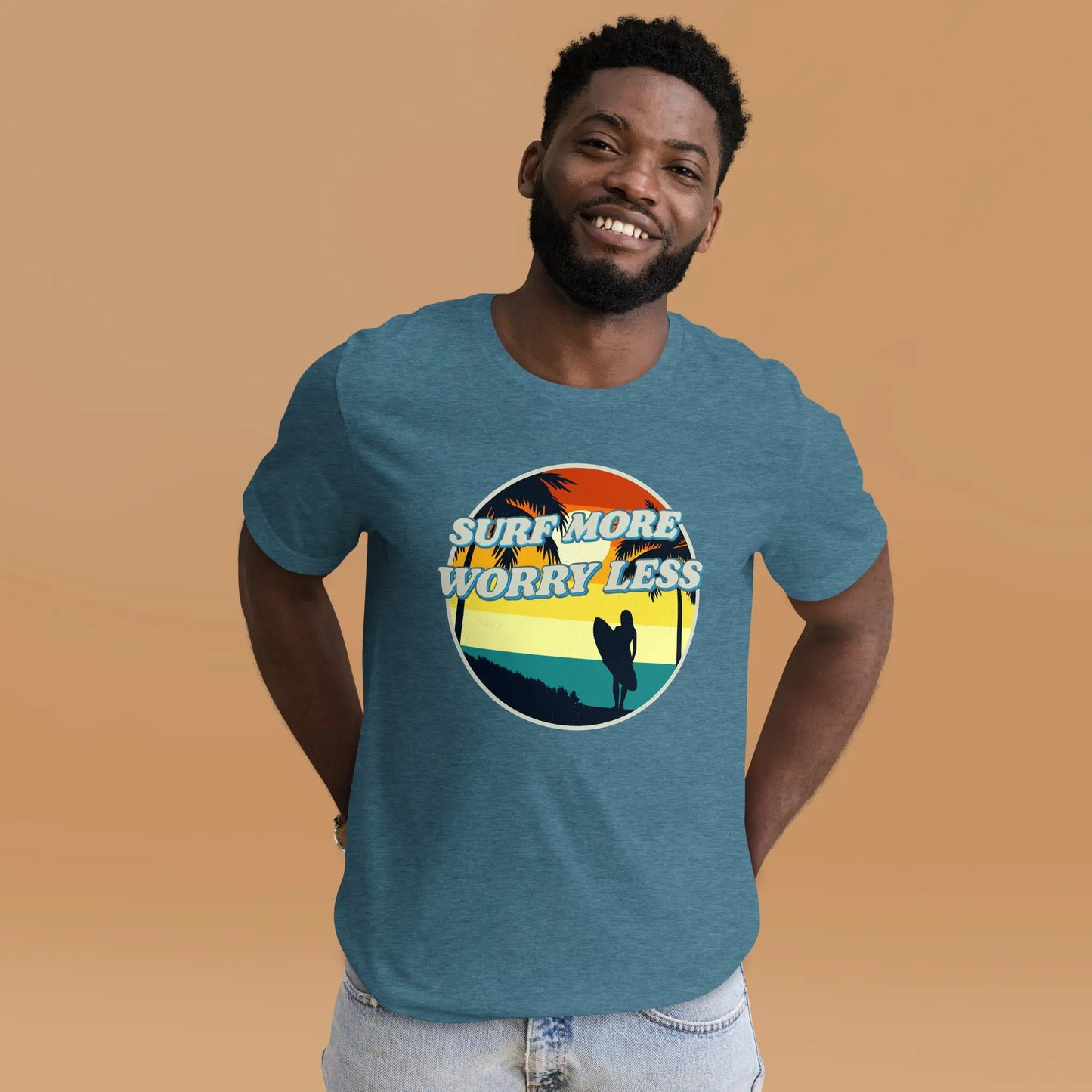 Surf More Worry Less with this Coastal Adult Unisex T-Shirt - Coastal Journeyz2171804_8481