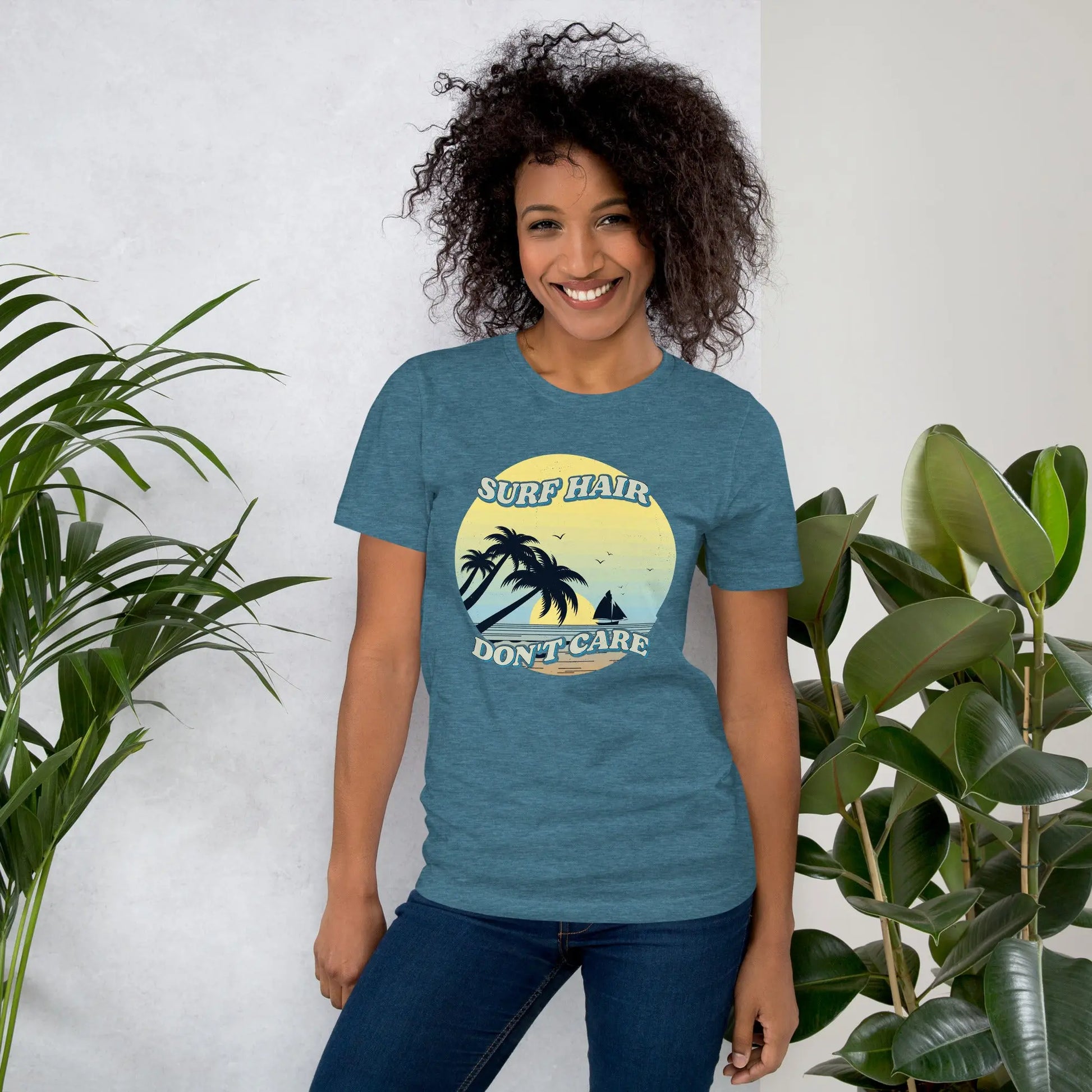 Surf Hair Don't Care with this Coastal Adult Unisex T-Shirt - Coastal Journeyz4762121_8481