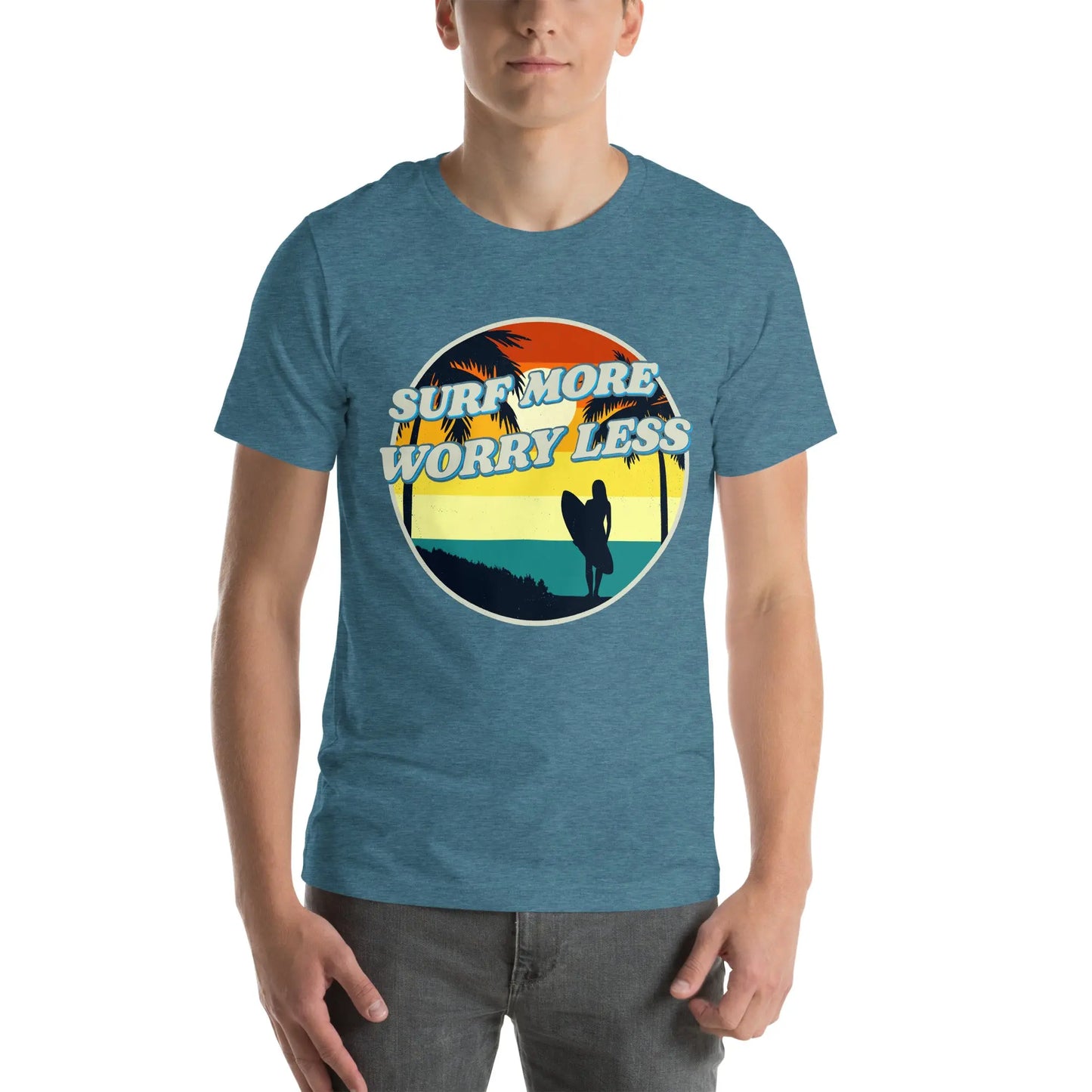 Surf More Worry Less with this Coastal Adult Unisex T-Shirt - Coastal Journeyz2171804_8460