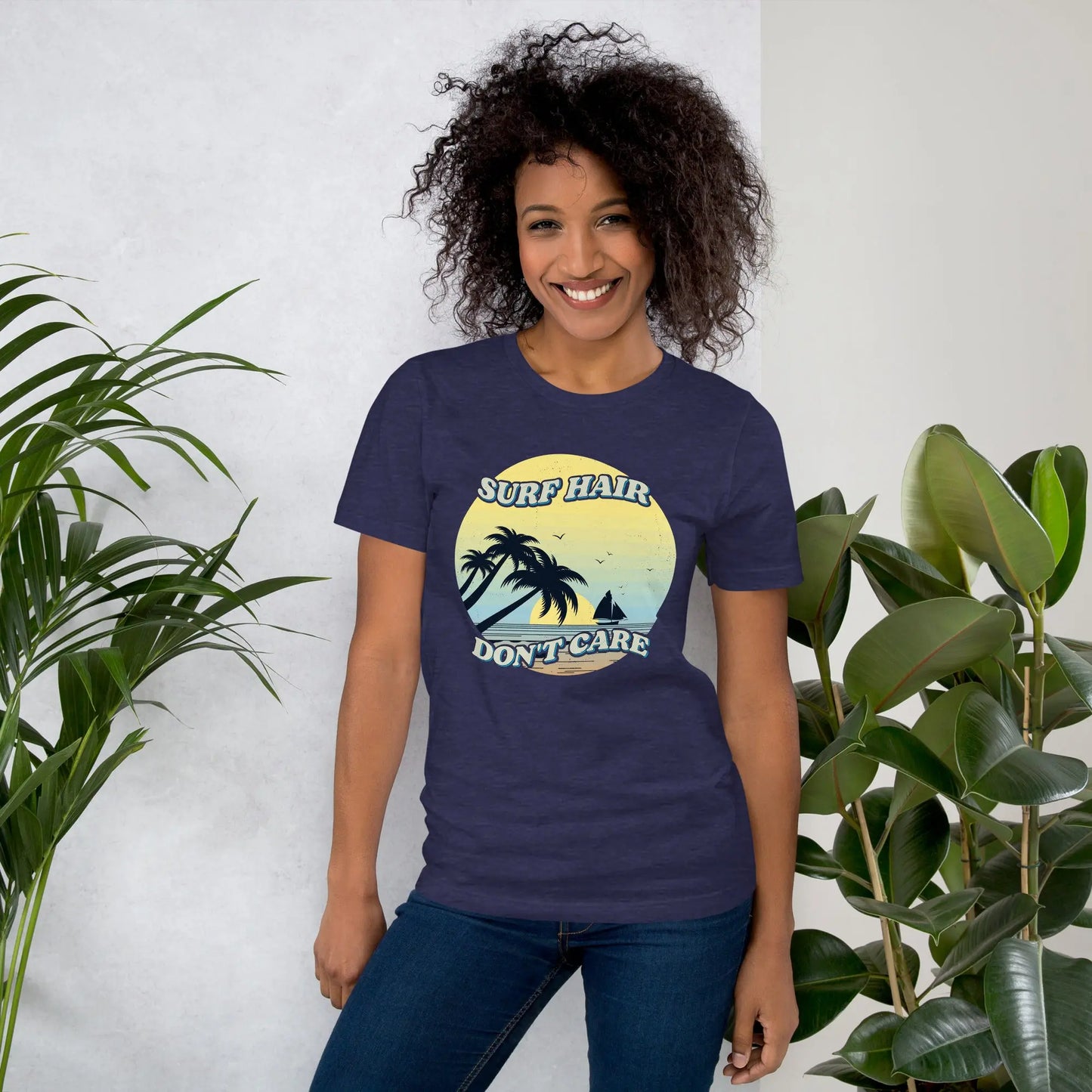 Surf Hair Don't Care with this Coastal Adult Unisex T-Shirt - Coastal Journeyz4762121_8495