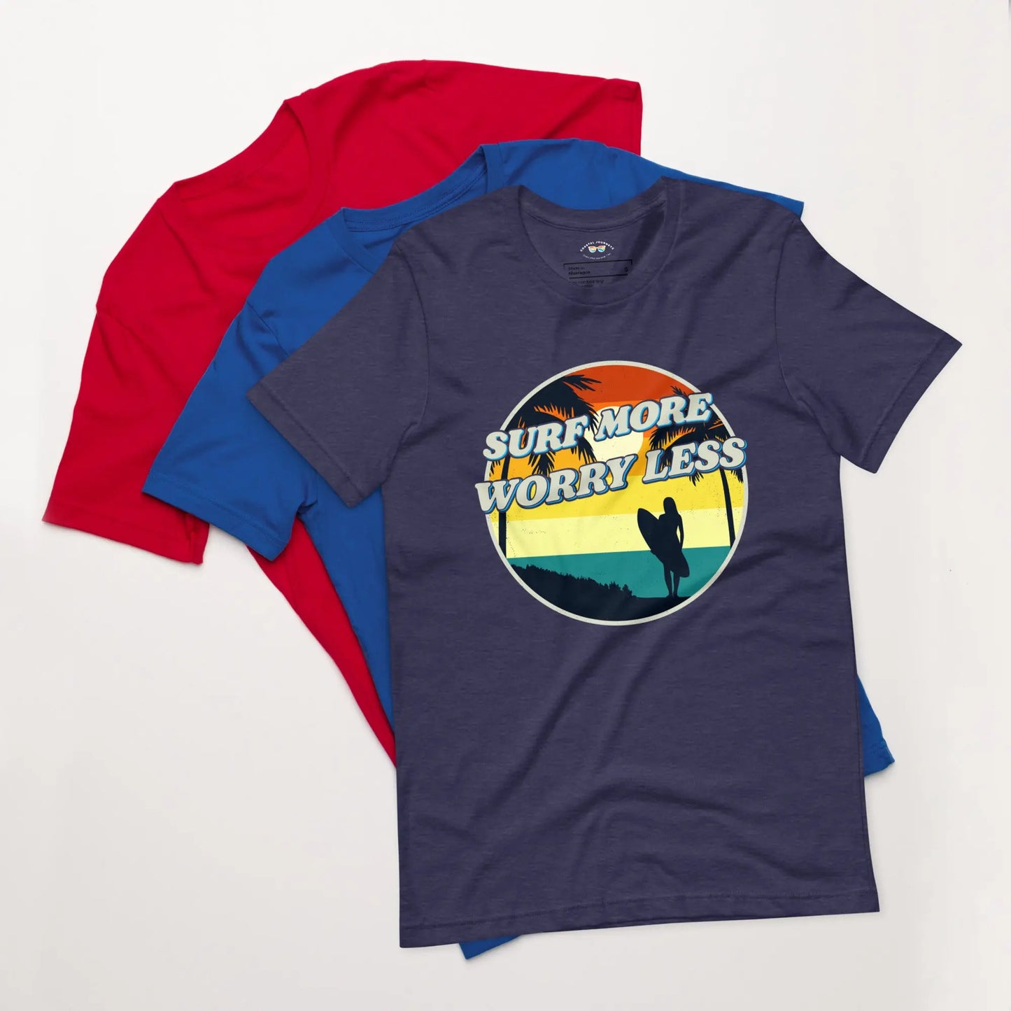 Surf More Worry Less with this Coastal Adult Unisex T-Shirt - Coastal Journeyz2171804_8481