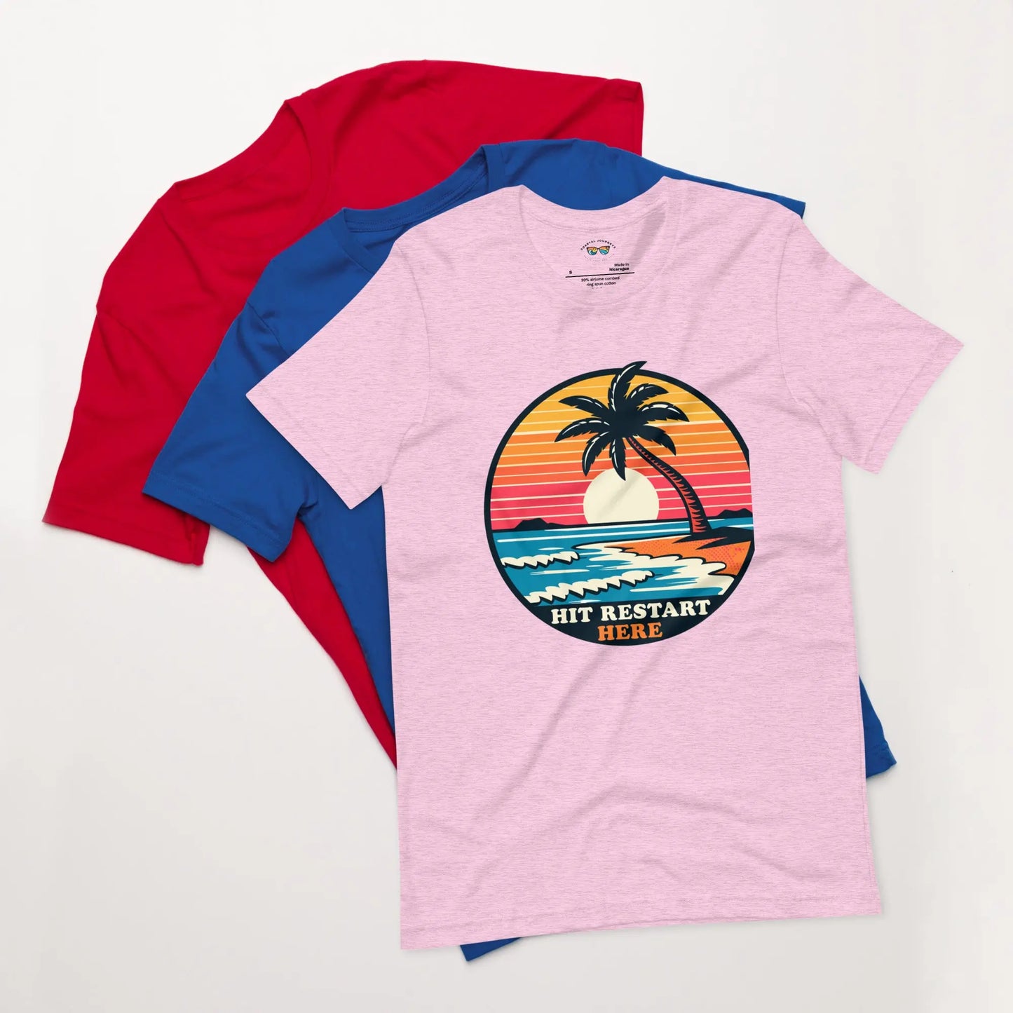 Hit Restart with this Coastal Retro Beach Adult Unisex T-shirt Coastal Journeyz