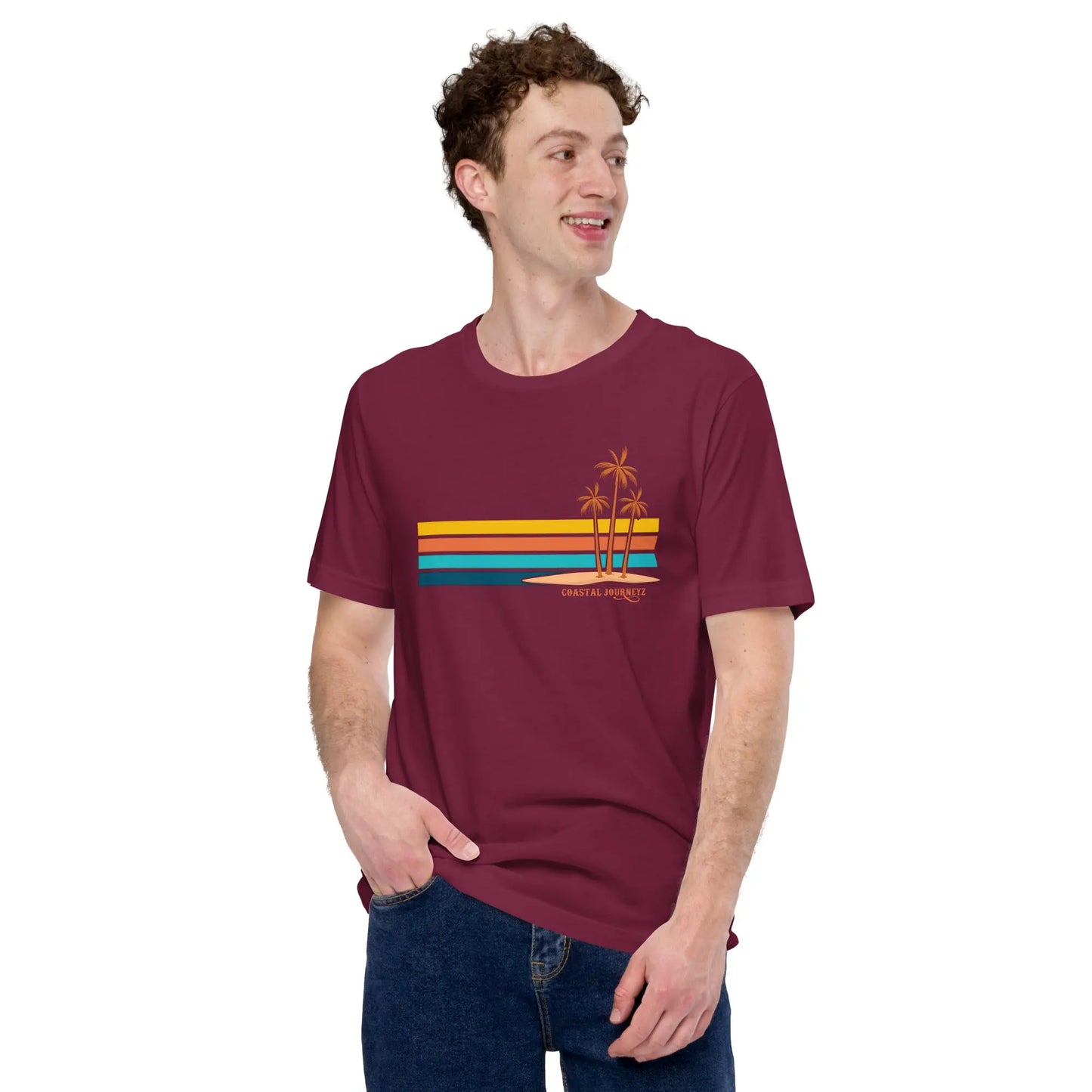 Retro Coastal Journeyz Beach Vibe Unisex Tshirt Coastal Journeyz