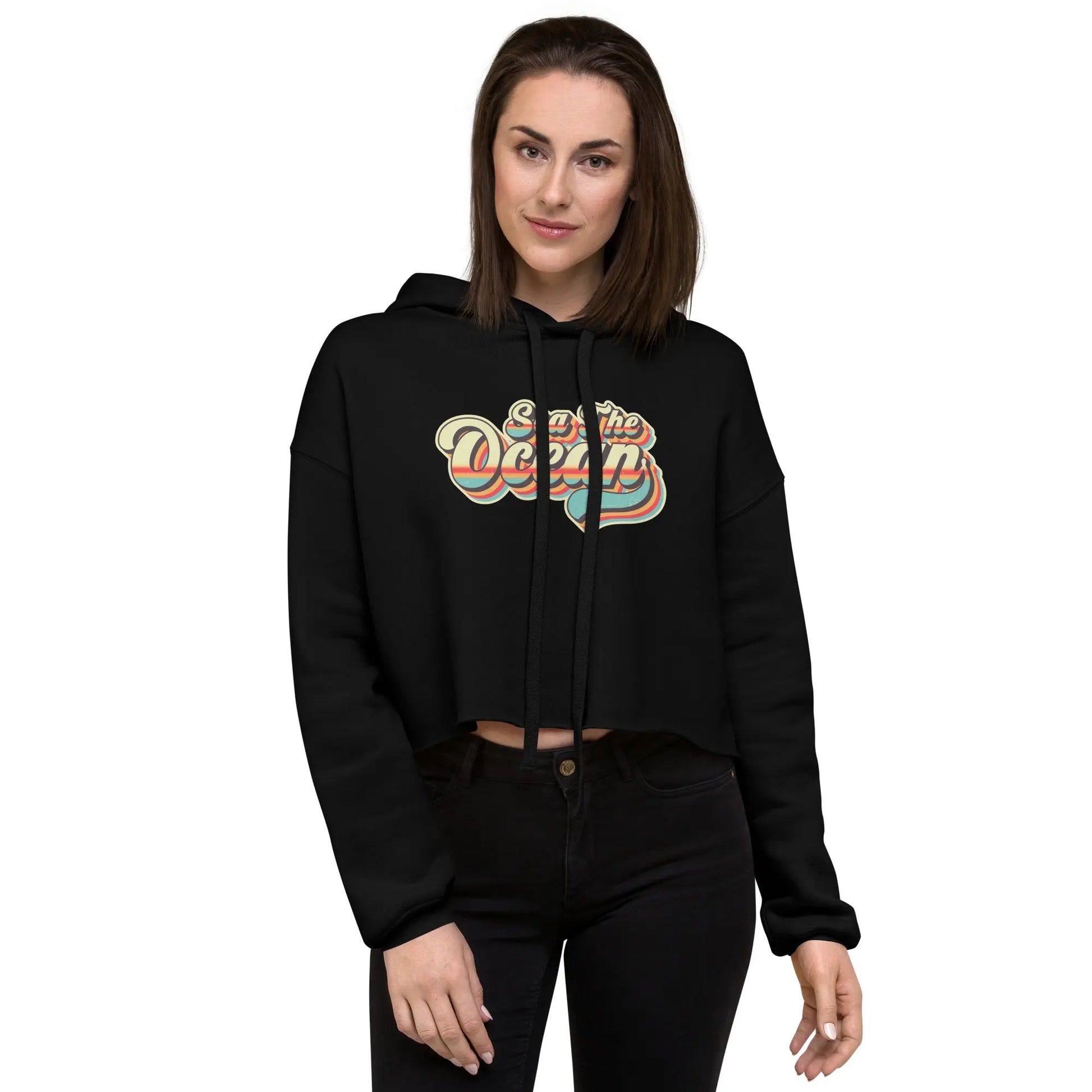 Sea The Ocean Women's Crop Hoodie - Coastal Journeyz