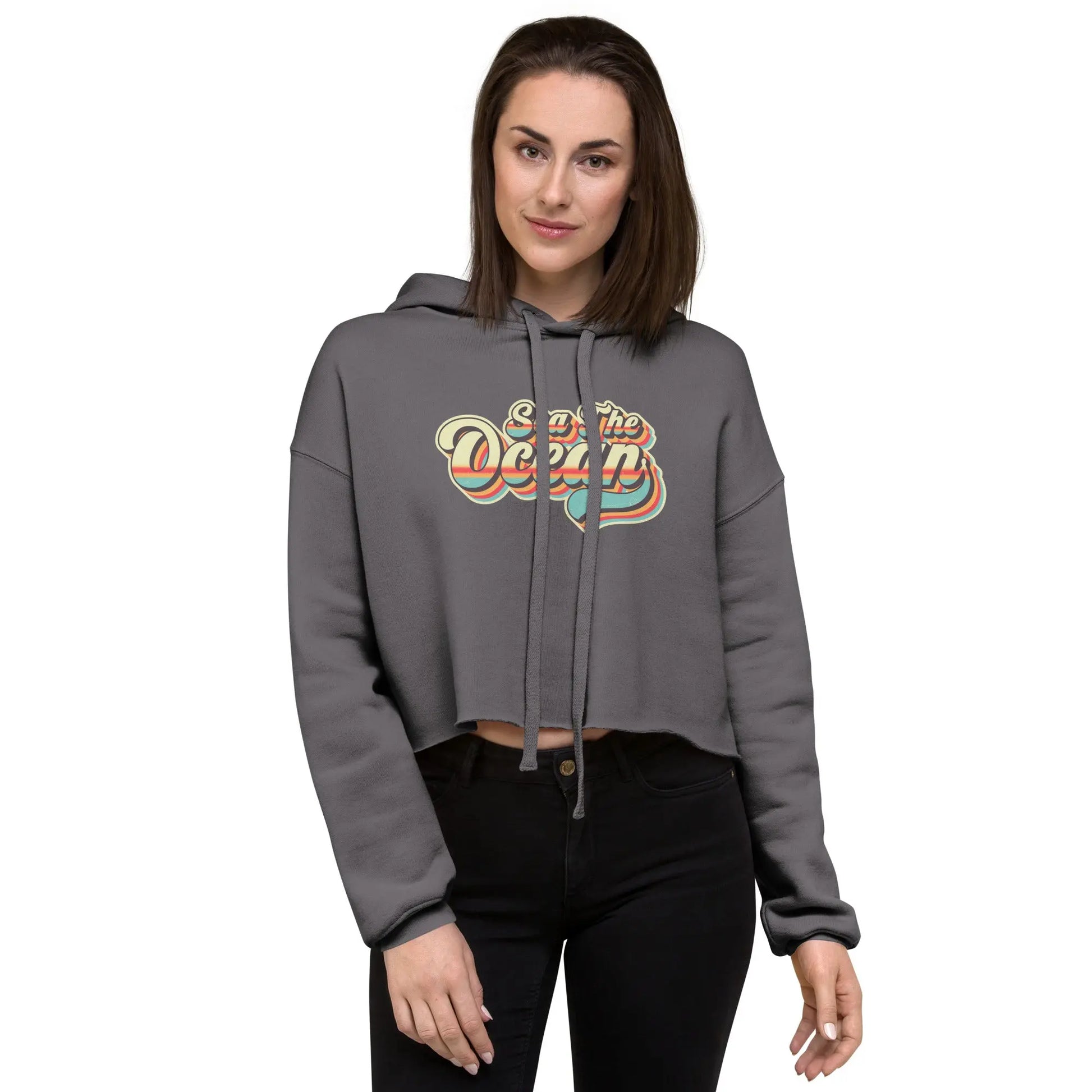 Sea The Ocean Women's Crop Hoodie - Coastal Journeyz