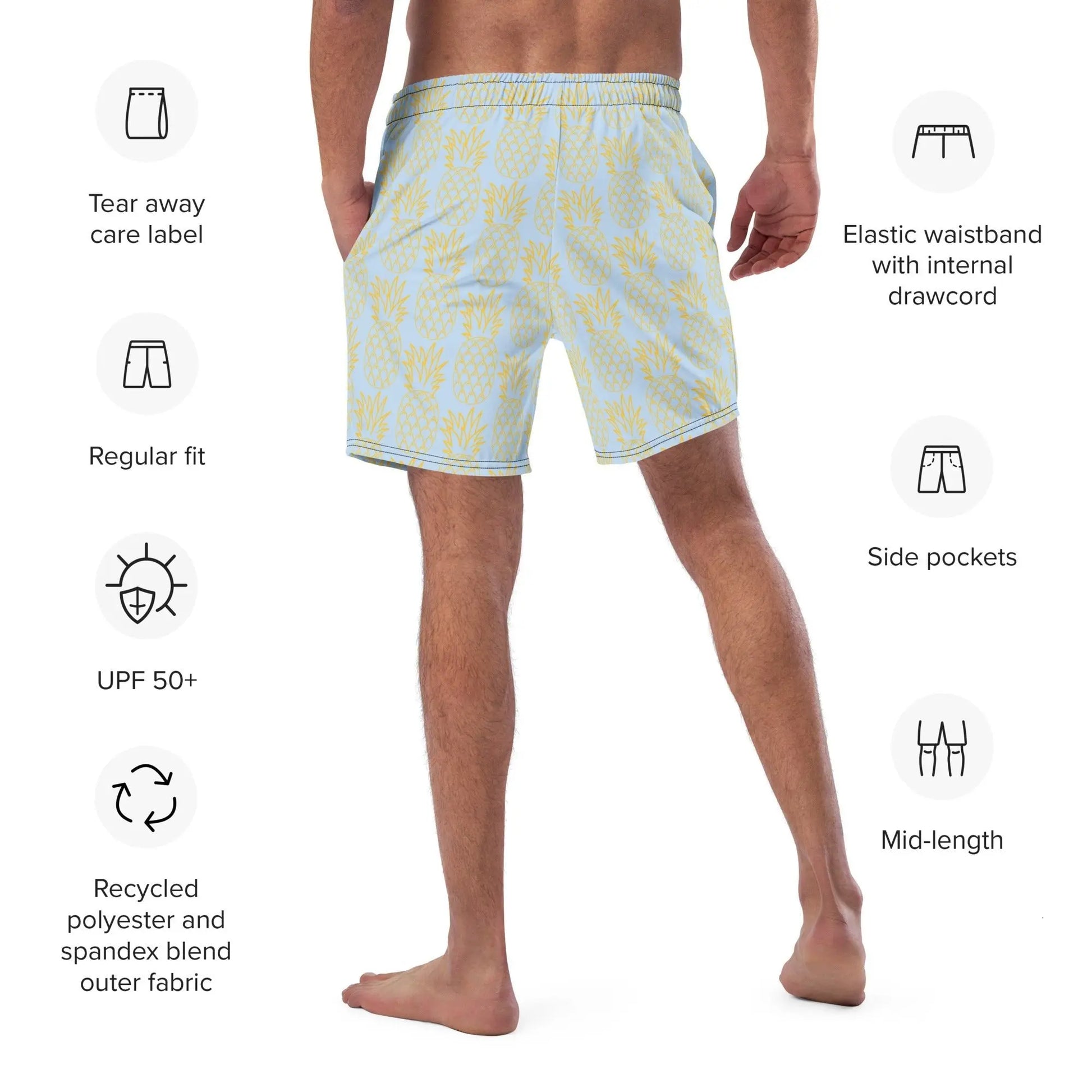 Coastal Pineapple All-Over Print Recycled Swim Trunks - Coastal Journeyz9228668_14636