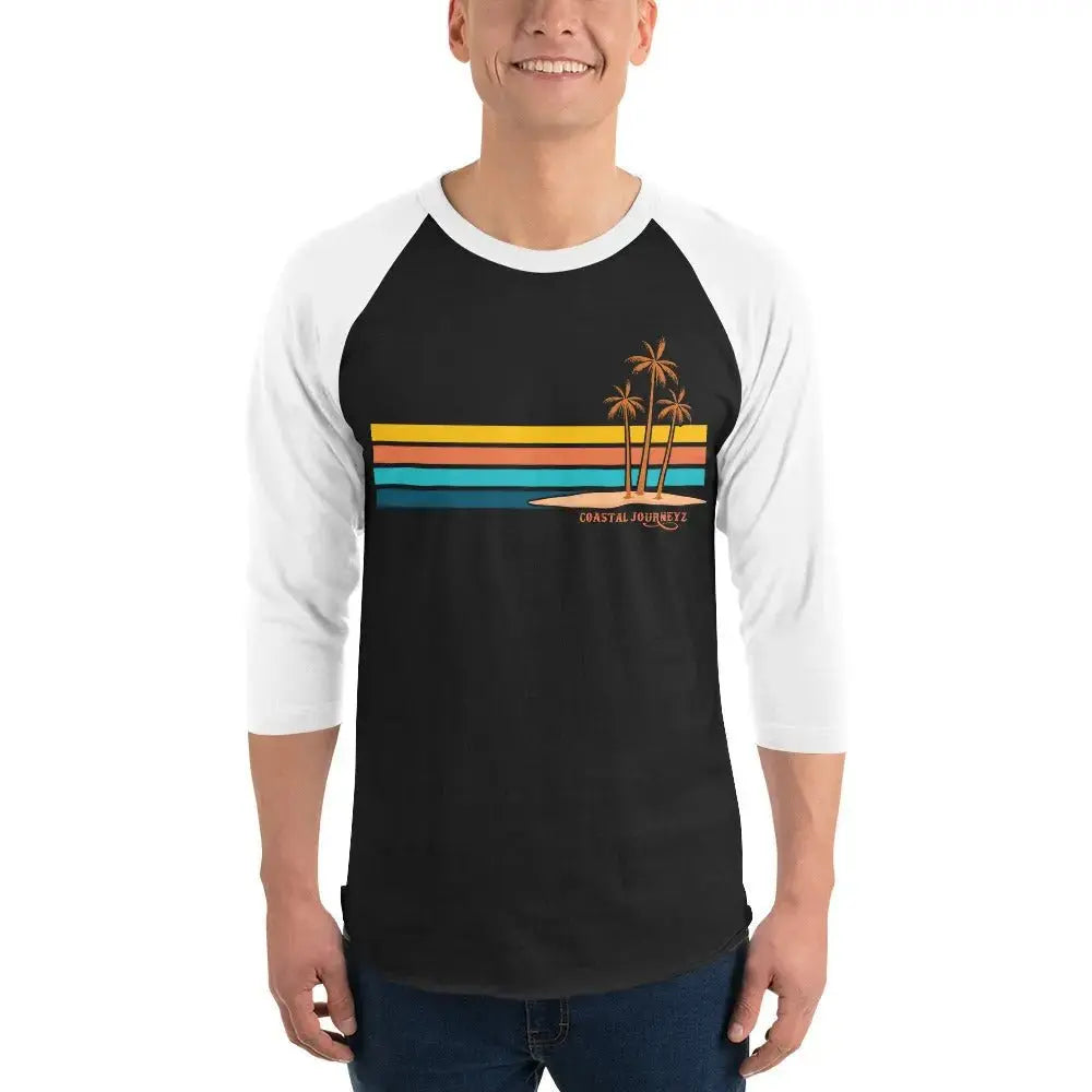 Retro Blitz with Coastal Journeyz Adult Unisex 3/4 Sleeve Raglan Shirt - Coastal Journeyz2638850_8158