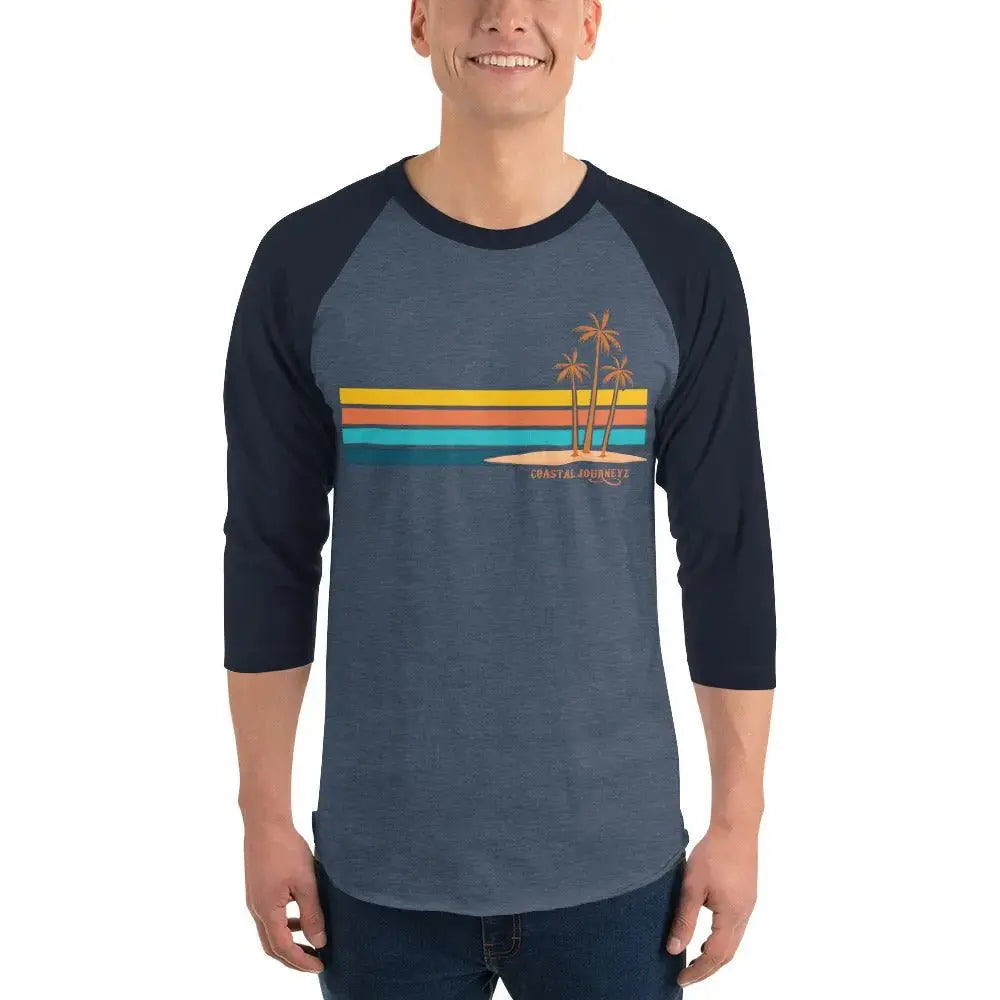 Retro Blitz with Coastal Journeyz Adult Unisex 3/4 Sleeve Raglan Shirt - Coastal Journeyz2638850_8305