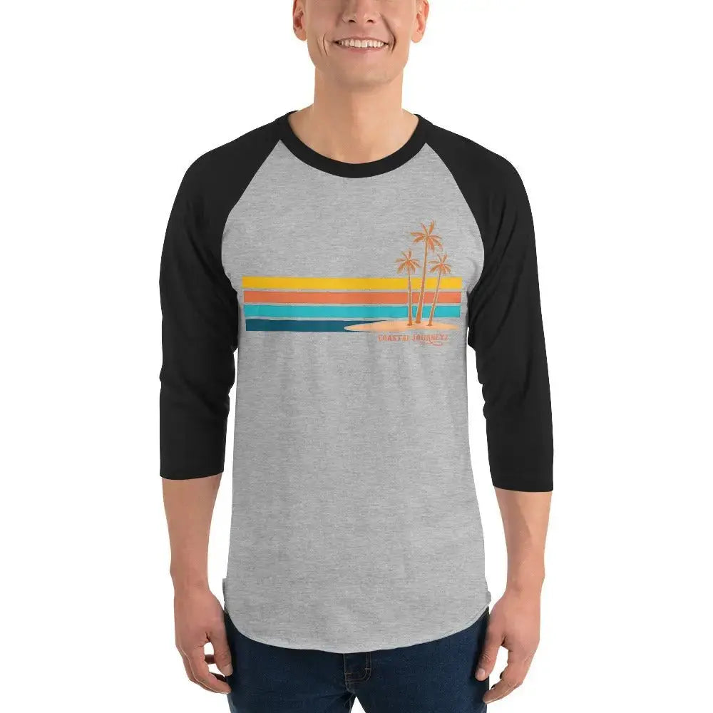 Retro Blitz with Coastal Journeyz Adult Unisex 3/4 Sleeve Raglan Shirt - Coastal Journeyz2638850_8152