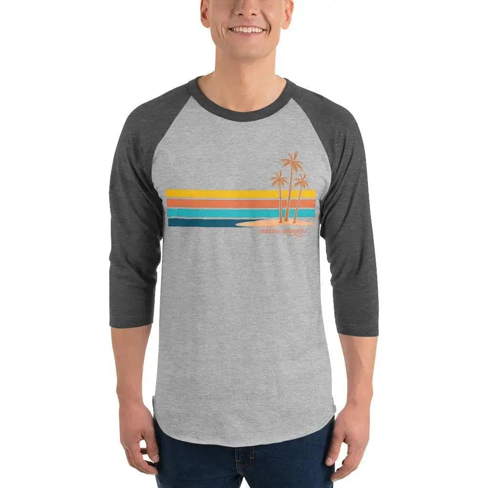 Retro Blitz with Coastal Journeyz Adult Unisex 3/4 Sleeve Raglan Shirt - Coastal Journeyz2638850_8311