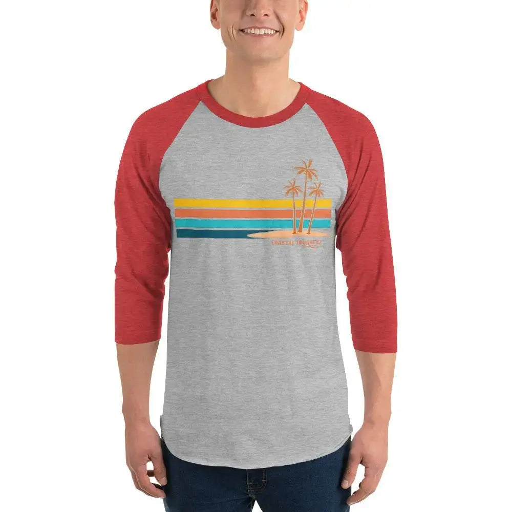 Retro Blitz with Coastal Journeyz Adult Unisex 3/4 Sleeve Raglan Shirt - Coastal Journeyz2638850_8317