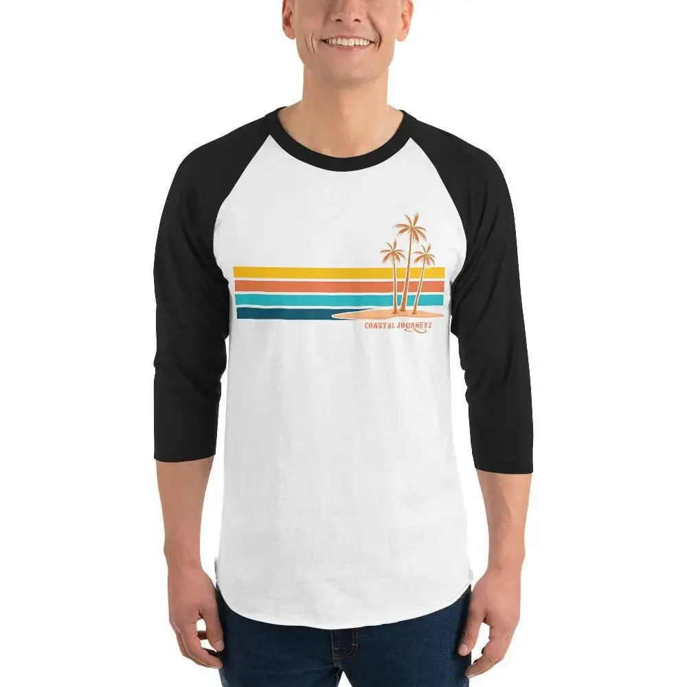 Retro Blitz with Coastal Journeyz Adult Unisex 3/4 Sleeve Raglan Shirt - Coastal Journeyz2638850_8146