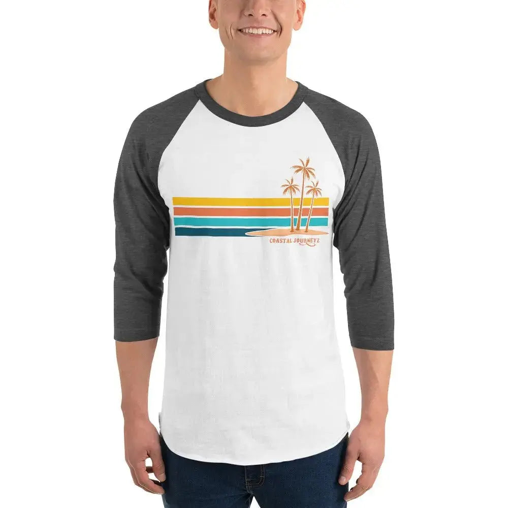 Retro Blitz with Coastal Journeyz Adult Unisex 3/4 Sleeve Raglan Shirt - Coastal Journeyz2638850_8329