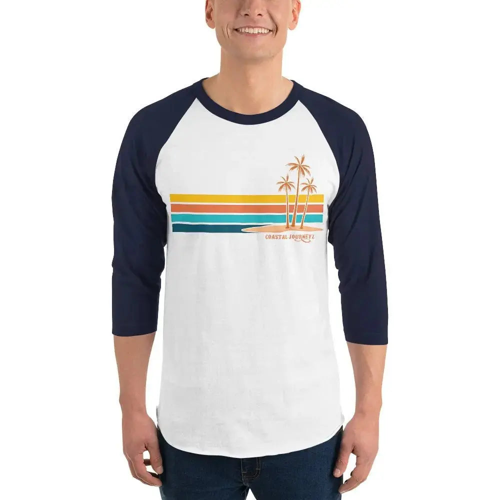 Retro Blitz with Coastal Journeyz Adult Unisex 3/4 Sleeve Raglan Shirt - Coastal Journeyz2638850_8164