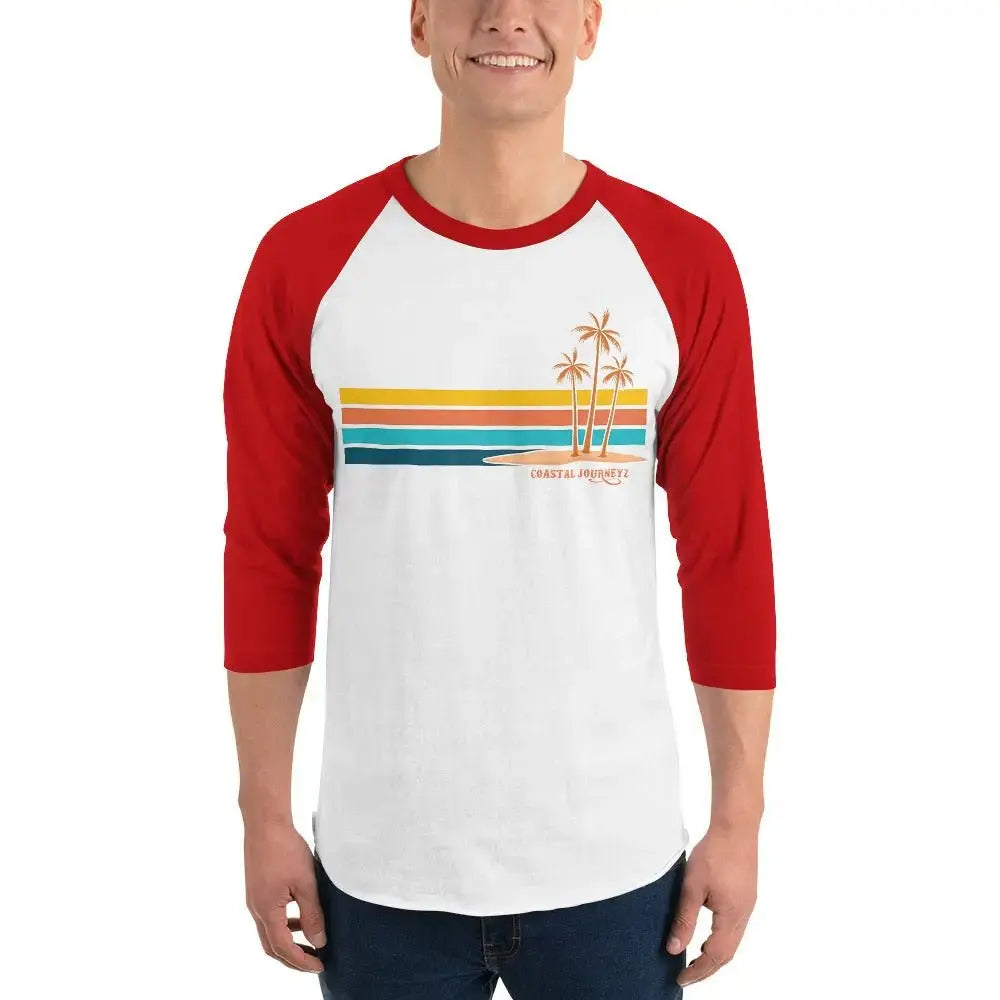 Retro Blitz with Coastal Journeyz Adult Unisex 3/4 Sleeve Raglan Shirt - Coastal Journeyz2638850_8341