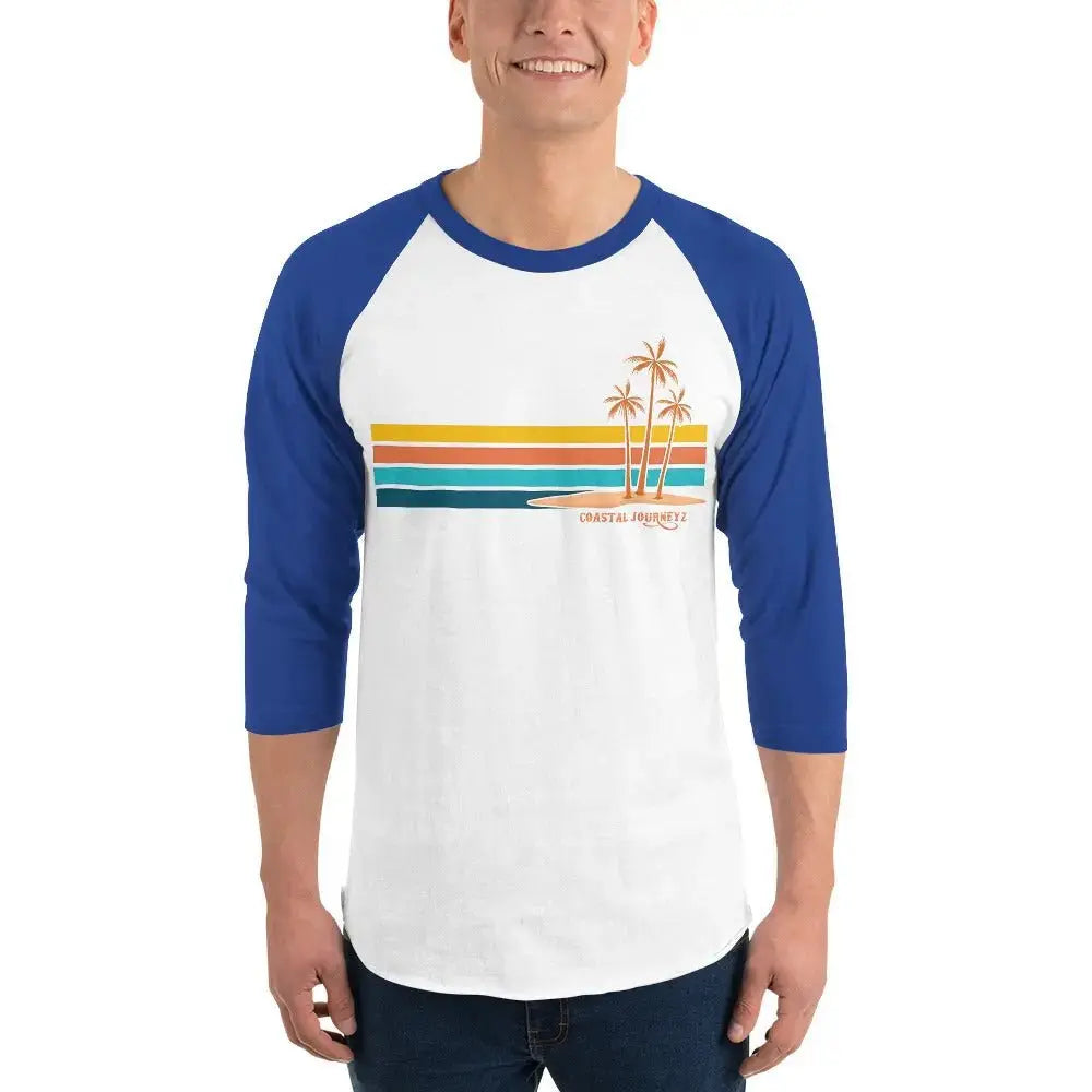 Retro Blitz with Coastal Journeyz Adult Unisex 3/4 Sleeve Raglan Shirt - Coastal Journeyz2638850_8347