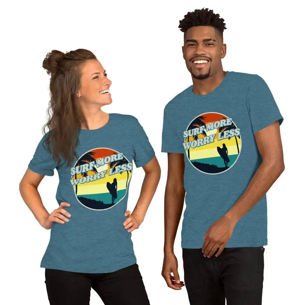 Surf More Worry Less with this Coastal Adult Unisex T-Shirt - Coastal Journeyz2171804_8481